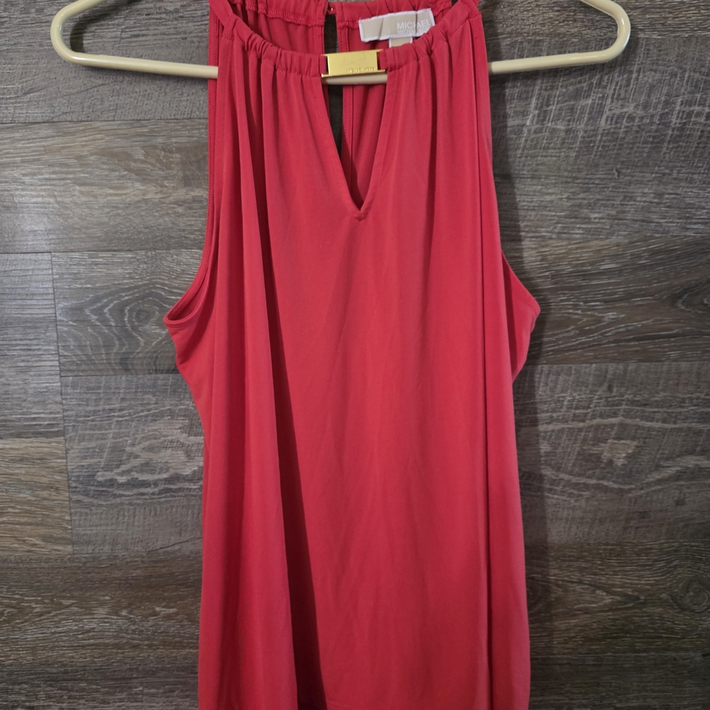 Michael Kors Vibrant Red Sleeveless Blouse